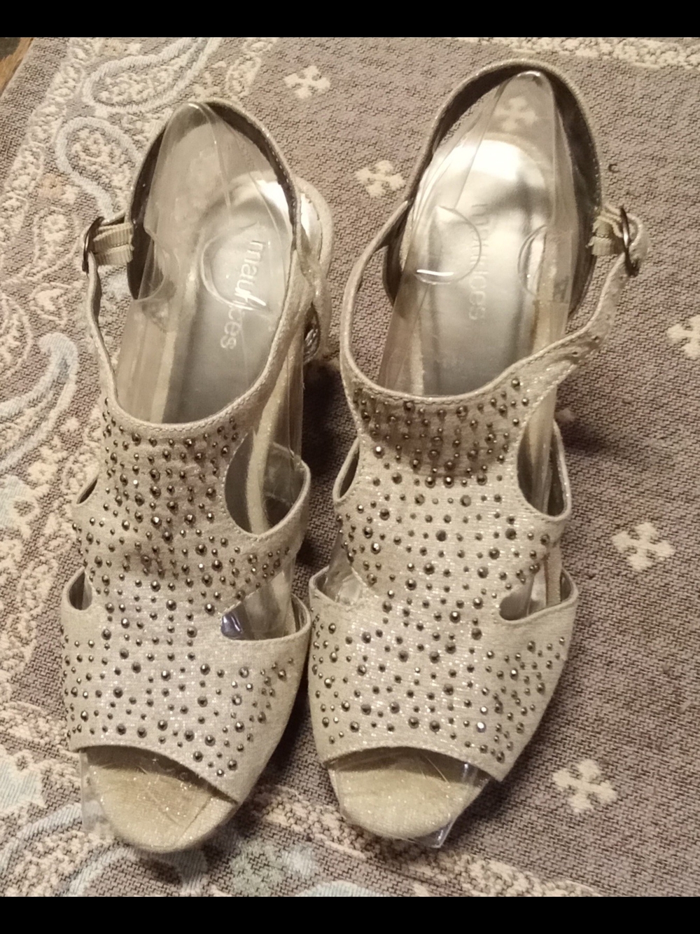 Maurices Taupe Studded Wedge Sandals